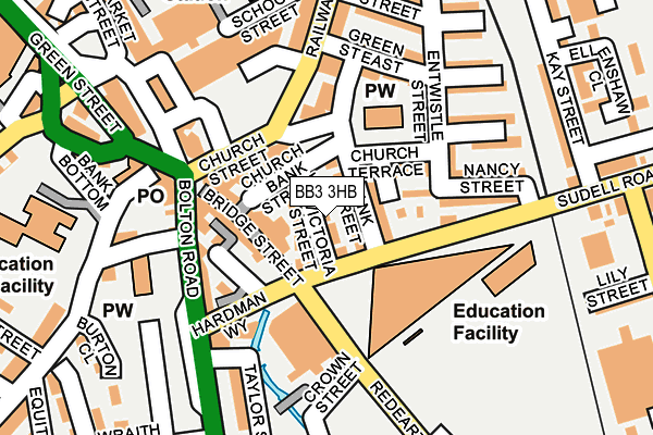 BB3 3HB map - OS OpenMap – Local (Ordnance Survey)