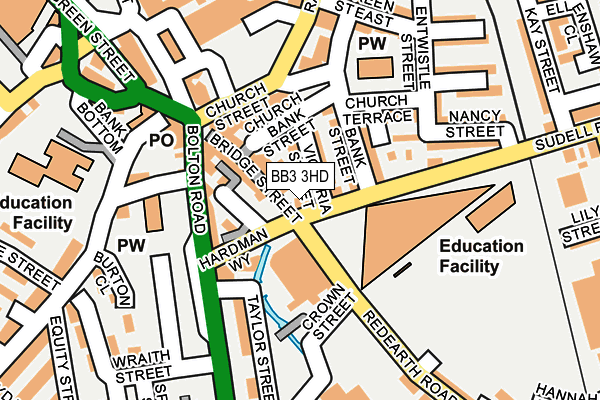 BB3 3HD map - OS OpenMap – Local (Ordnance Survey)