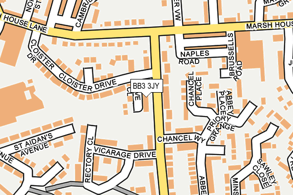 BB3 3JY map - OS OpenMap – Local (Ordnance Survey)