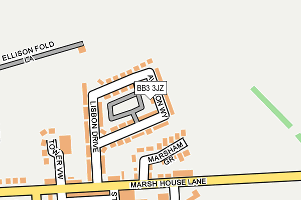 BB3 3JZ map - OS OpenMap – Local (Ordnance Survey)