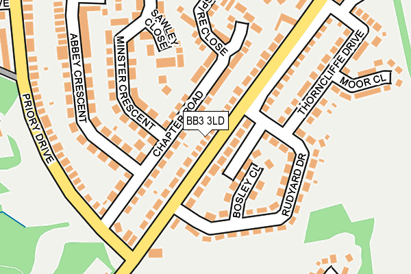 BB3 3LD map - OS OpenMap – Local (Ordnance Survey)