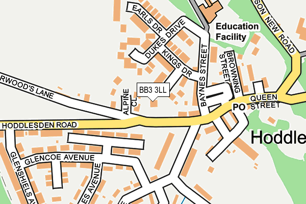 BB3 3LL map - OS OpenMap – Local (Ordnance Survey)
