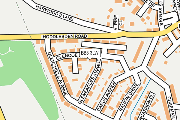 BB3 3LW map - OS OpenMap – Local (Ordnance Survey)