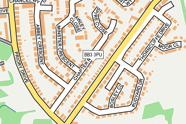 BB3 3PU map - OS OpenMap – Local (Ordnance Survey)