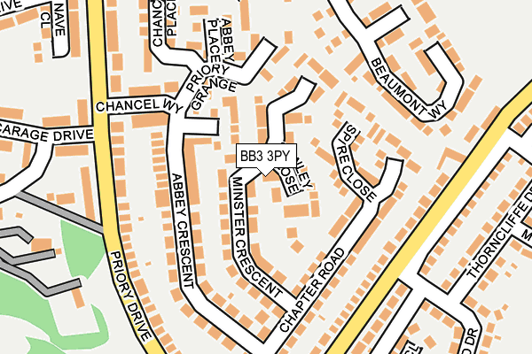 BB3 3PY map - OS OpenMap – Local (Ordnance Survey)