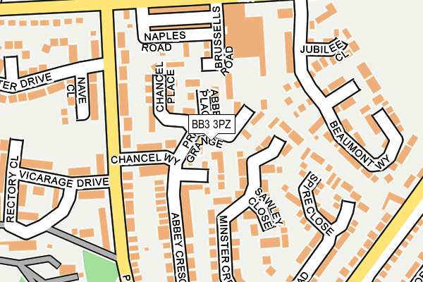 BB3 3PZ map - OS OpenMap – Local (Ordnance Survey)