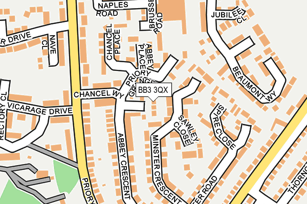 BB3 3QX map - OS OpenMap – Local (Ordnance Survey)