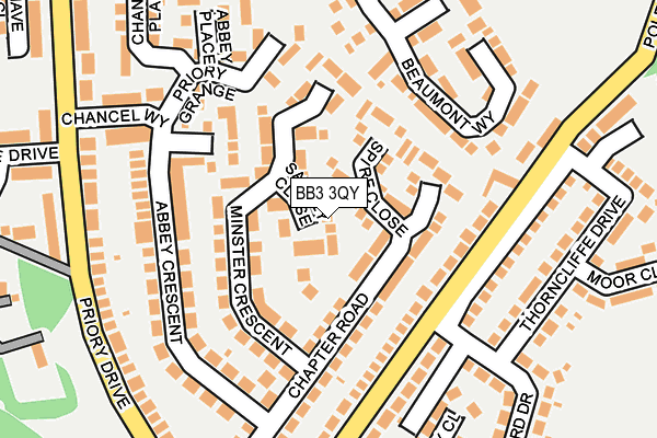 BB3 3QY map - OS OpenMap – Local (Ordnance Survey)