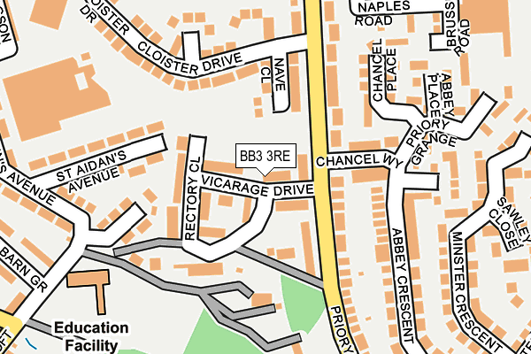 BB3 3RE map - OS OpenMap – Local (Ordnance Survey)