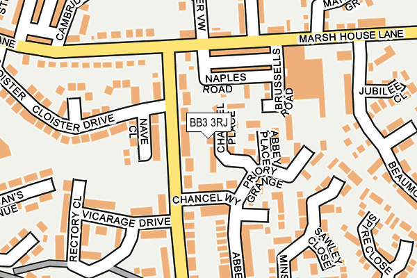 BB3 3RJ map - OS OpenMap – Local (Ordnance Survey)