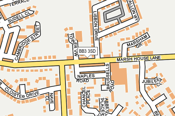 BB3 3SD map - OS OpenMap – Local (Ordnance Survey)