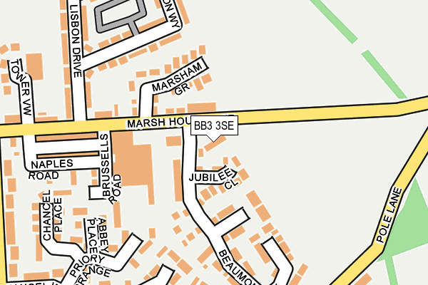 BB3 3SE map - OS OpenMap – Local (Ordnance Survey)