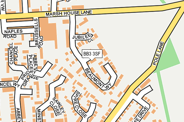 BB3 3SF map - OS OpenMap – Local (Ordnance Survey)