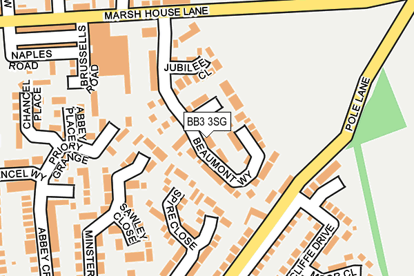 BB3 3SG map - OS OpenMap – Local (Ordnance Survey)