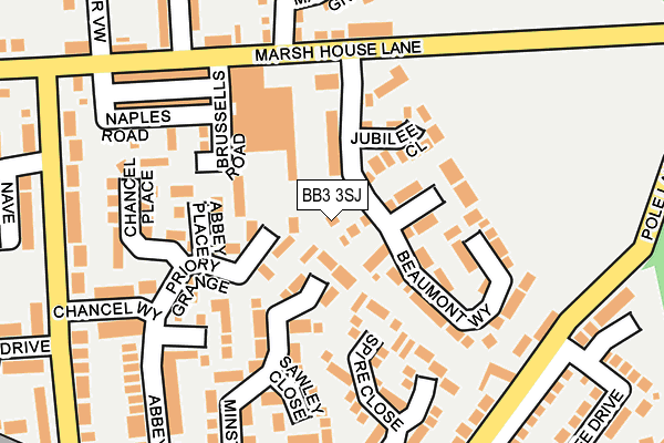 BB3 3SJ map - OS OpenMap – Local (Ordnance Survey)