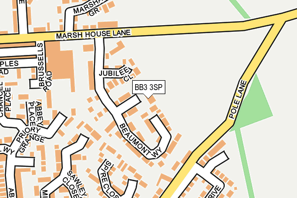 BB3 3SP map - OS OpenMap – Local (Ordnance Survey)