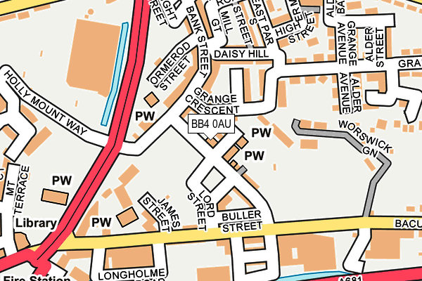 BB4 0AU map - OS OpenMap – Local (Ordnance Survey)