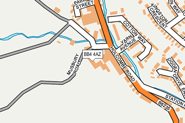 BB4 4AZ map - OS OpenMap – Local (Ordnance Survey)