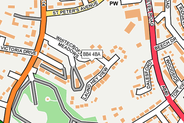 BB4 4BA map - OS OpenMap – Local (Ordnance Survey)