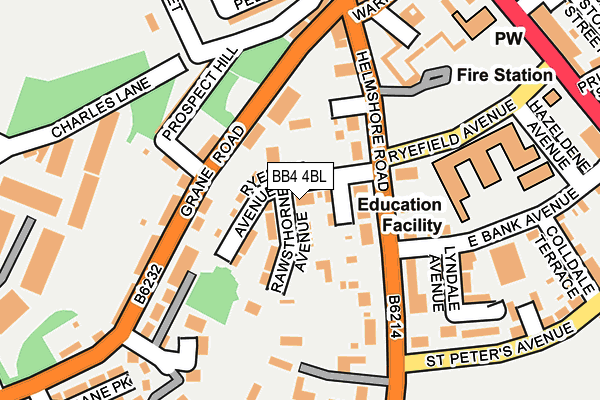 BB4 4BL map - OS OpenMap – Local (Ordnance Survey)