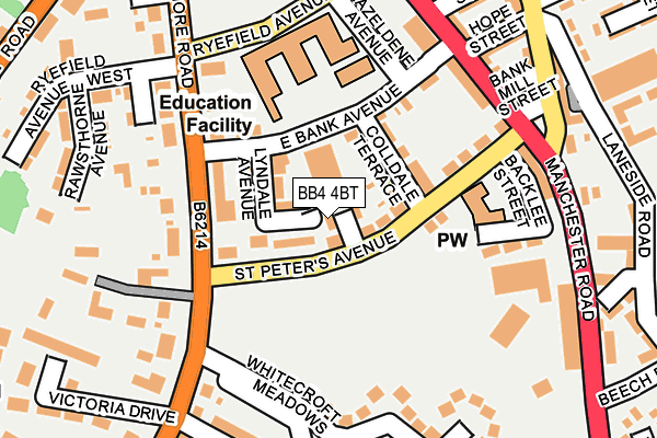 BB4 4BT map - OS OpenMap – Local (Ordnance Survey)