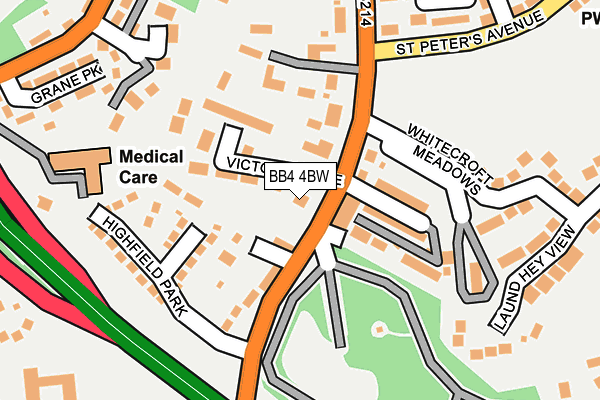 BB4 4BW map - OS OpenMap – Local (Ordnance Survey)