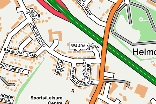 BB4 4DA map - OS OpenMap – Local (Ordnance Survey)