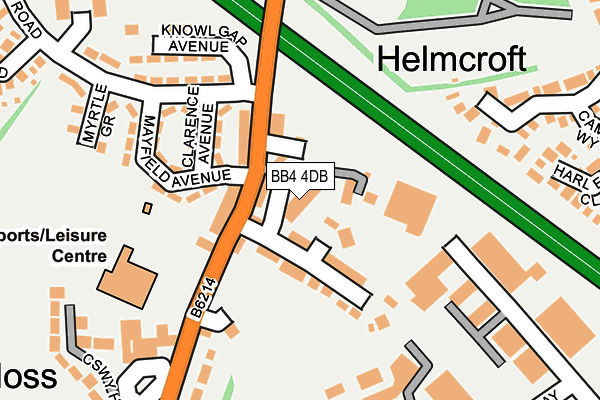 BB4 4DB map - OS OpenMap – Local (Ordnance Survey)