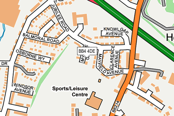 BB4 4DE map - OS OpenMap – Local (Ordnance Survey)