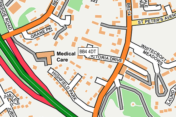 BB4 4DT map - OS OpenMap – Local (Ordnance Survey)