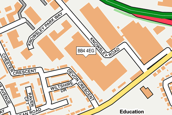 BB4 4EG map - OS OpenMap – Local (Ordnance Survey)