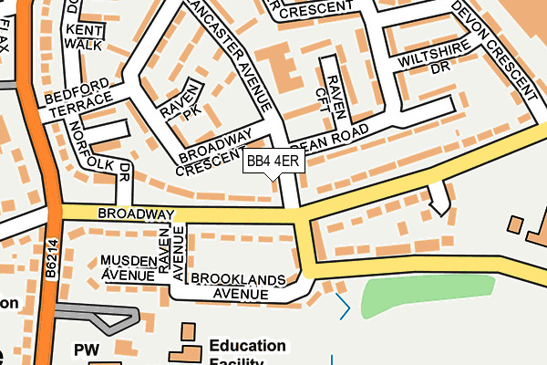 BB4 4ER map - OS OpenMap – Local (Ordnance Survey)