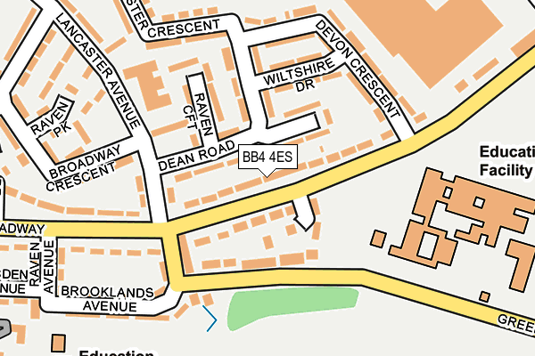 BB4 4ES map - OS OpenMap – Local (Ordnance Survey)