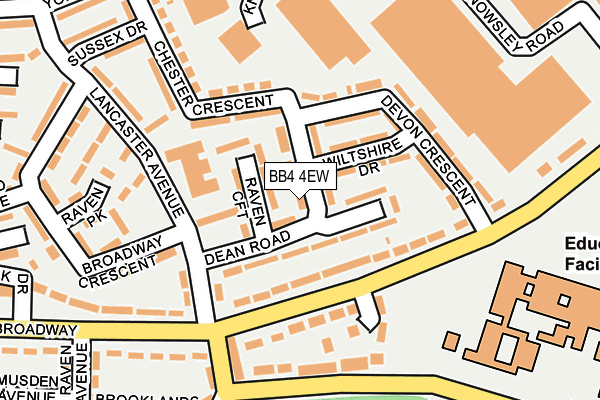 BB4 4EW map - OS OpenMap – Local (Ordnance Survey)