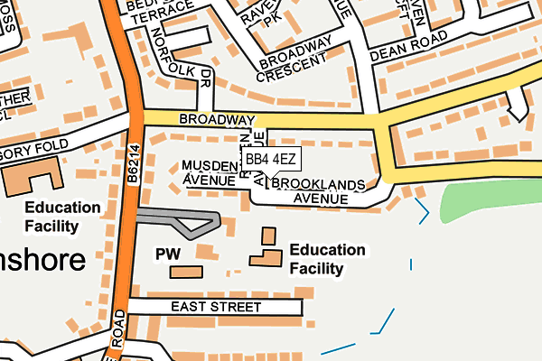 BB4 4EZ map - OS OpenMap – Local (Ordnance Survey)