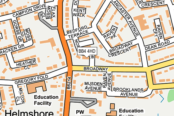 BB4 4HD map - OS OpenMap – Local (Ordnance Survey)