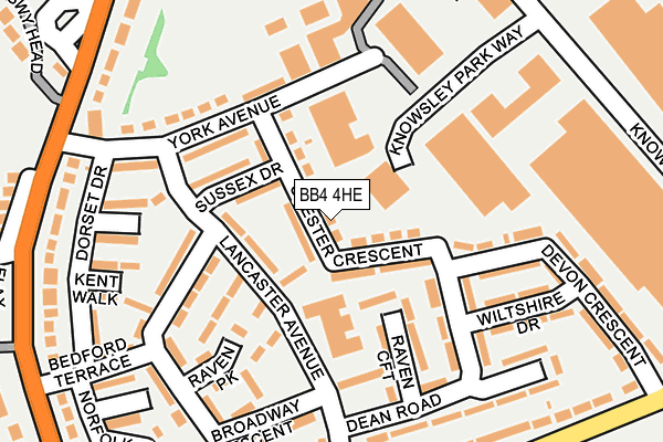BB4 4HE map - OS OpenMap – Local (Ordnance Survey)