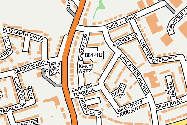 BB4 4HJ map - OS OpenMap – Local (Ordnance Survey)