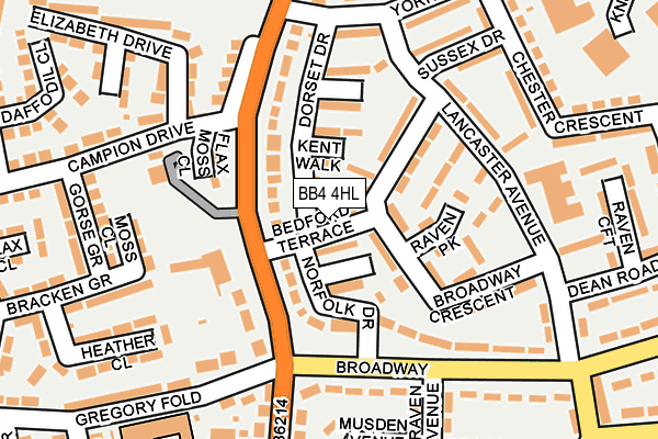 BB4 4HL map - OS OpenMap – Local (Ordnance Survey)