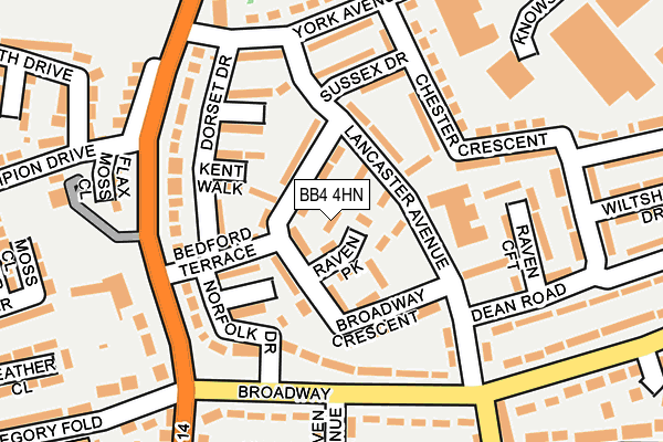 BB4 4HN map - OS OpenMap – Local (Ordnance Survey)