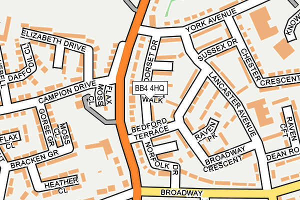 BB4 4HQ map - OS OpenMap – Local (Ordnance Survey)