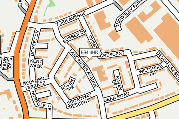 BB4 4HR map - OS OpenMap – Local (Ordnance Survey)