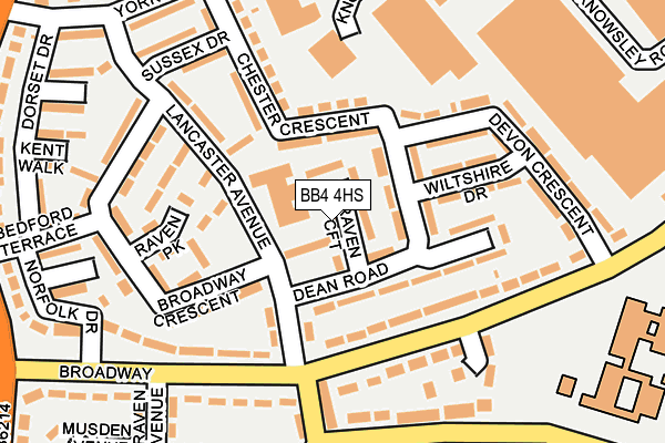 BB4 4HS map - OS OpenMap – Local (Ordnance Survey)