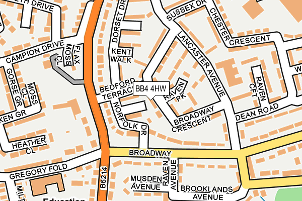 BB4 4HW map - OS OpenMap – Local (Ordnance Survey)