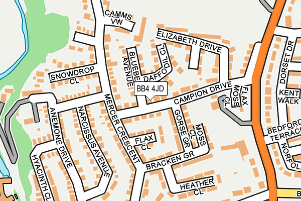 BB4 4JD map - OS OpenMap – Local (Ordnance Survey)