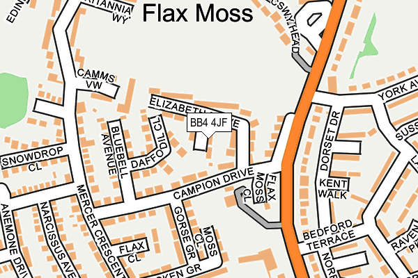 BB4 4JF map - OS OpenMap – Local (Ordnance Survey)