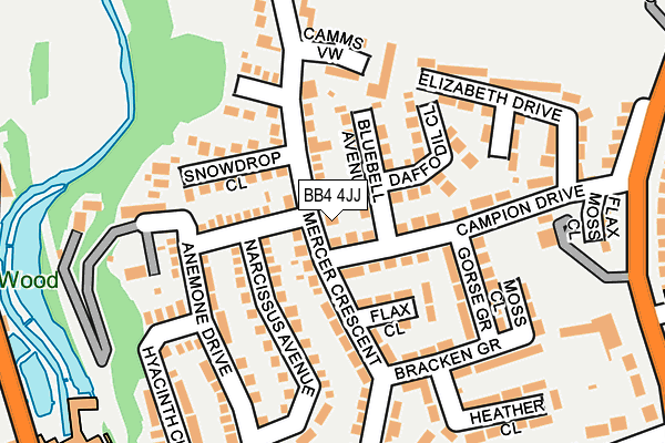 BB4 4JJ map - OS OpenMap – Local (Ordnance Survey)