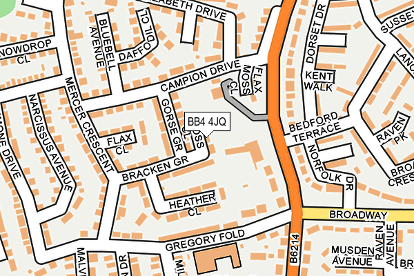 BB4 4JQ map - OS OpenMap – Local (Ordnance Survey)