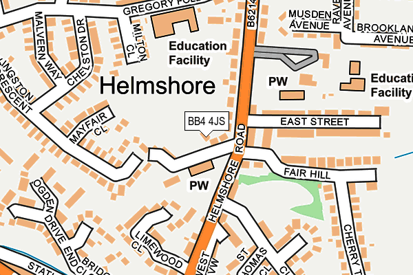 BB4 4JS map - OS OpenMap – Local (Ordnance Survey)