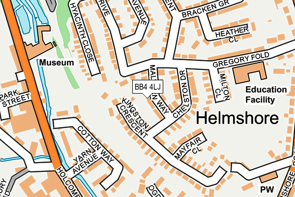 BB4 4LJ map - OS OpenMap – Local (Ordnance Survey)